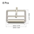 thumbnail image 2 of 8Pack Metal Roller Buckles, 20mm (0.8") Triglides Slider Movable Bar Strap Adjuster Rectangle Keeper (Matte Silver), 2 of 6