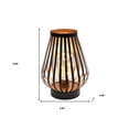thumbnail image 3 of 9" Black Metal Bedside LED Table Lamp With Brown and Black Novelty Shade, 3 of 10