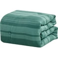 thumbnail image 2 of ESCA 7-Piece Polly Yarn Dyed Green Striped Comforter & Sheet Set Bedding Set - King/Cal King Size, 2 of 4