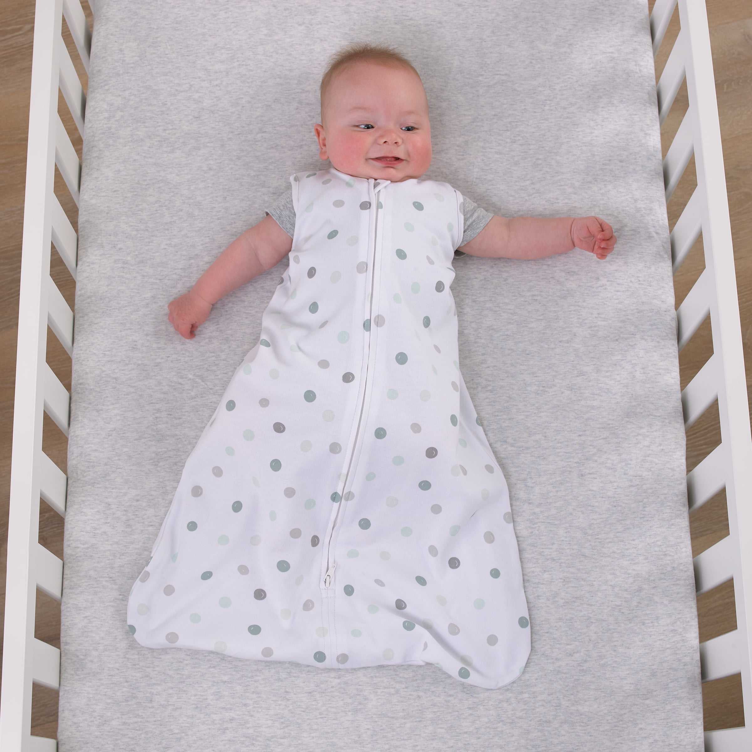Parent's Choice Cream, Gray, and Sage Wearable Sleep Blanket, Small