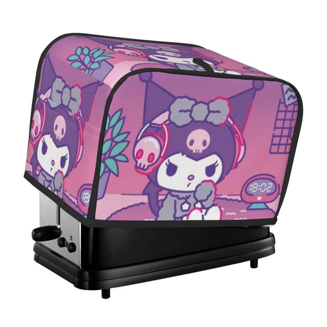 Funda para tostadora Kuromi de 2 rebanadas, funda protectora contra el polvo y las huellas dactilares, de poliéster, fundas para pequeños electrodomésticos de cocina