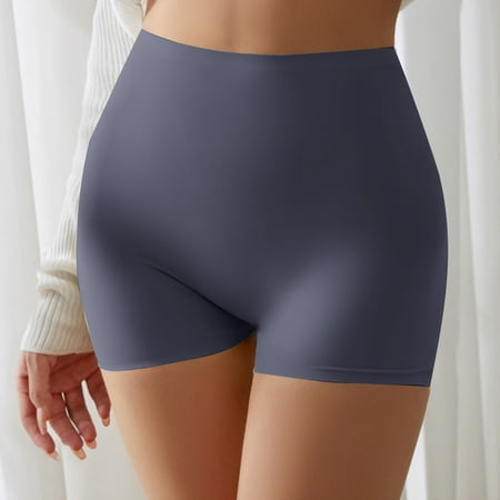 Summer Savings  Women s Mid-waist Large Size Pants  Breathable Flat Angle  Non-Roll  Outside Wear  Bottoming Panties  Seamless Comfort  Fashionable  Everyday Use  Women Plus Size Pants | Blue S