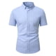 thumbnail image 1 of Blusa y camisa de manga corta con cuello vuelto para hombre, estilo informal de negocios, color liso, con solapa y botones, a la moda, de manga corta, 1 of 8