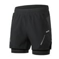 thumbnail image 1 of 2-In-1 Men Running Shorts with Zipper Pockets Quick Dry Exercise Shorts for Training Gym Workout, 1 of 7