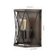 thumbnail image 4 of JONATHAN Y Liam 8.25" 1-Light Rustic Farmhouse Iron LED Sconce, Wood Finished/Oil Rubbed Bronze, 4 of 9