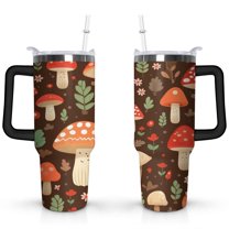 40oz Cute Mini Cactus Theme Stainless Steel Flip Straw Tumbler Spill Proof Travel Cup Double Wall Vacuum Insulated Coffee Mug with Top Handle