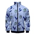thumbnail image 3 of Chaqueta con cuello alto y cremallera con estampado digital 3D de hojas hawaianas para hombre y mujer, chaquetas de manga larga, ropa de calle de moda para hombre, 3 of 5