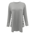 thumbnail image 3 of Super Soft Mingw Womens M Basic T Shirts Long Sleeve Comfort Soft Loose Fit Plain Tee Blouses Pullover Clothes, 3 of 4