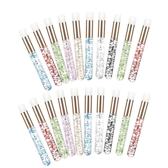 Seitruly 20 Pieces Lash Shampoo Brushes Cosmetic Off Peel Lash Tool Remover Pinceles de maquillaje y herramientas 7 colores + oro