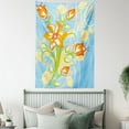 thumbnail image 4 of Floral Tapestry, Orange Tiger Lily Retro Style Flowers in Pastel Tones, Wall Hanging for Bedroom Living Room Dorm Decor, 40W X 60L Inches, Pale Sky Blue Marigold Pale Yellow Peach, by Ambesonne, 4 of 5