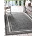 thumbnail image 3 of Unique Loom Outdoor Border Collection Casual Solid Border Transitional Indoor and Outdoor Flatweave Black Area Rug (8' 0 x 11' 4), 3 of 10