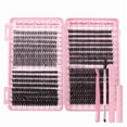 thumbnail image 2 of Kit de Extensiones de Pestañas 30D/40D - 640 Clústeres de Pestañas Falsas 9mm-16mm, incluye Herramienta Rosa, 2 of 8