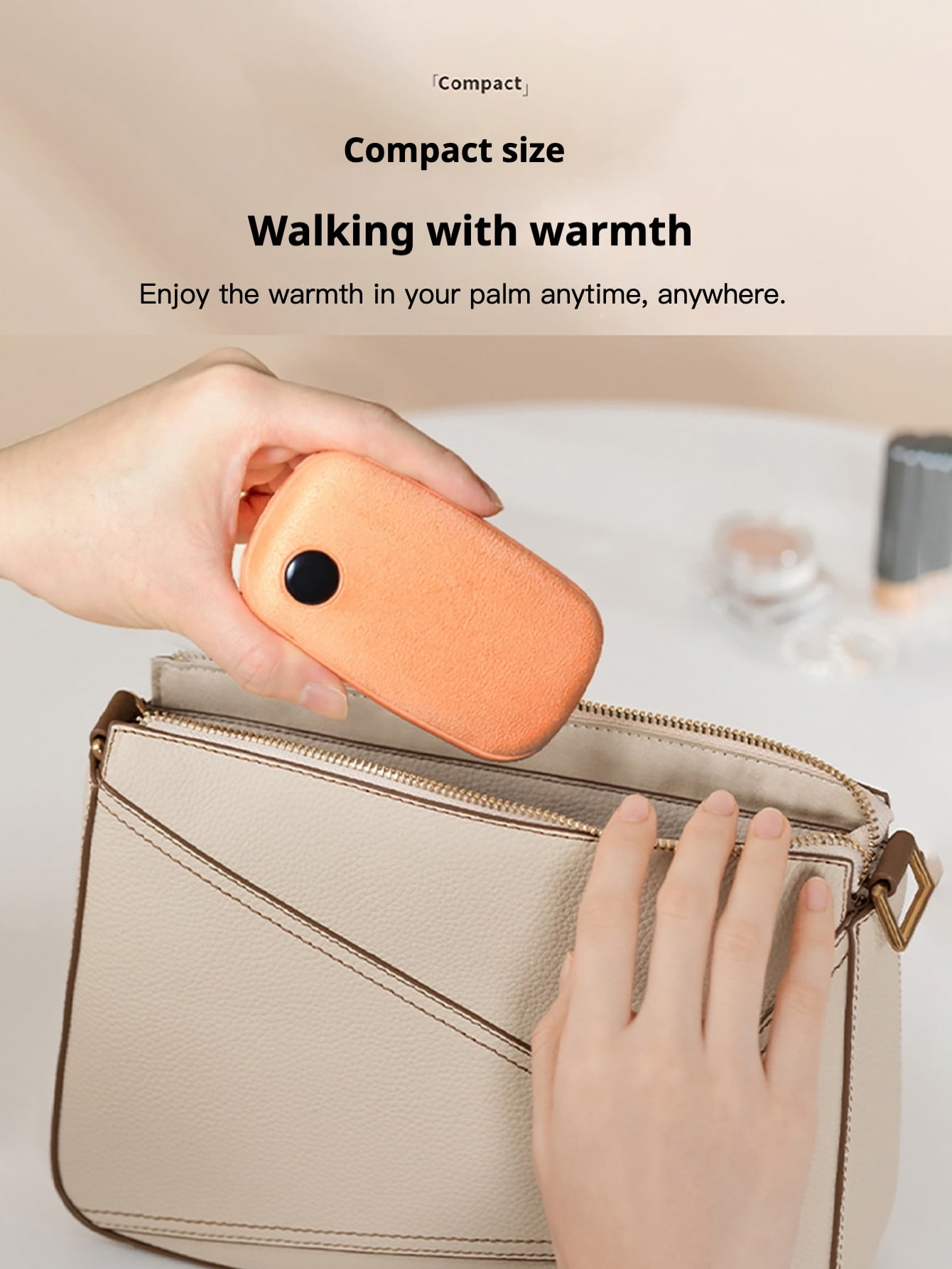 1PC Portable Hand Warmer with LED Display, Fast Heating USB Rechargeable Plush Handwarmer, Long-Lasting Battery, Compact Design for Outdoor Adventures