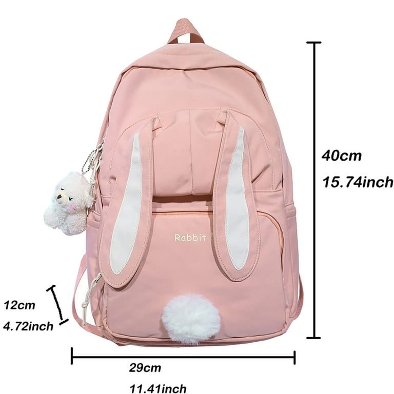 Bunny Backpack Large Capacity Backpack Female Cute Bunny Ears Sweet Schoolbag Back to School Gift Pink