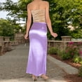 thumbnail image 5 of Women's High-Waisted Satin Maxi Skirt - X Large, Purple, 5 of 7