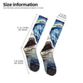 thumbnail image 2 of Rateoe Vintage Starry Sky Shark Pattern Women’s Knee High Crew Socks,Trouser Socks Comfortable, Breathable, Moisture-Wicking and Soft, 2 of 6