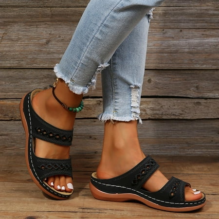 

Hueook Platform Boots Women Fashion Shoes Retro Western Boots Casual Warm Low Heels Mid-Calf Boots Chelsea Boots Women