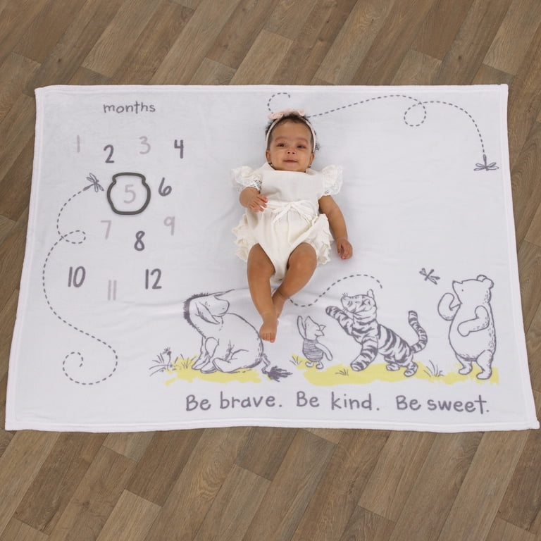Baby Blanket Winnie the Pooh Flannelette + White Minky dot with Baby Blanket Winnie the Pooh Flannelette + White Minky dot with