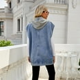 thumbnail image 4 of Fjuchai Womens Denim Vest Jacket Summer Sleeveless Detachable Hooded Denim Waistcoat XS-XL, 4 of 10