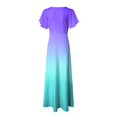 thumbnail image 7 of vigerkar Summer Dress for Women 2025 Elegant Swing Flowy Ruffle V Neck Boho Sun Dresses Trendy Casual Vacation Long Sundresses Blue, 3XL, 7 of 7