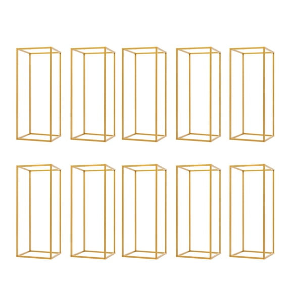 Gold 10Pcs Geometric Metal Stand Gold Flower Floor Holder Wedding Centerpieces Decor