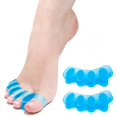 thumbnail image 5 of Toe Separator -Silicone Big Toe Corrector - Relieves Foot Pain, Hammer Toe, Bunions, and Curled Toe -1 Pair of Blue Adjustable Toe Separator for Both Men and Women, 5 of 7