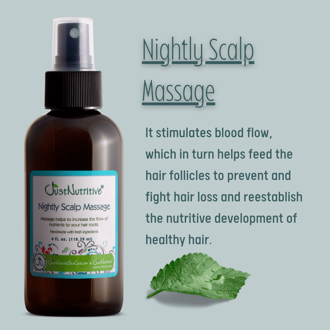 Just Nutritive Nightly Scalp Massage, Strengthening, Thicker Fuller Hair Growth Oil, 4oz