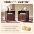 thumbnail image 7 of Aitjunz Modern Nightstand Set of 2, 23'' Tall Bedside Table w/ 2 Drawers for Storage, Wooden Mid Century End Table w/Charging Station & Open Shelf for Bedroom Living Room, 7 of 7