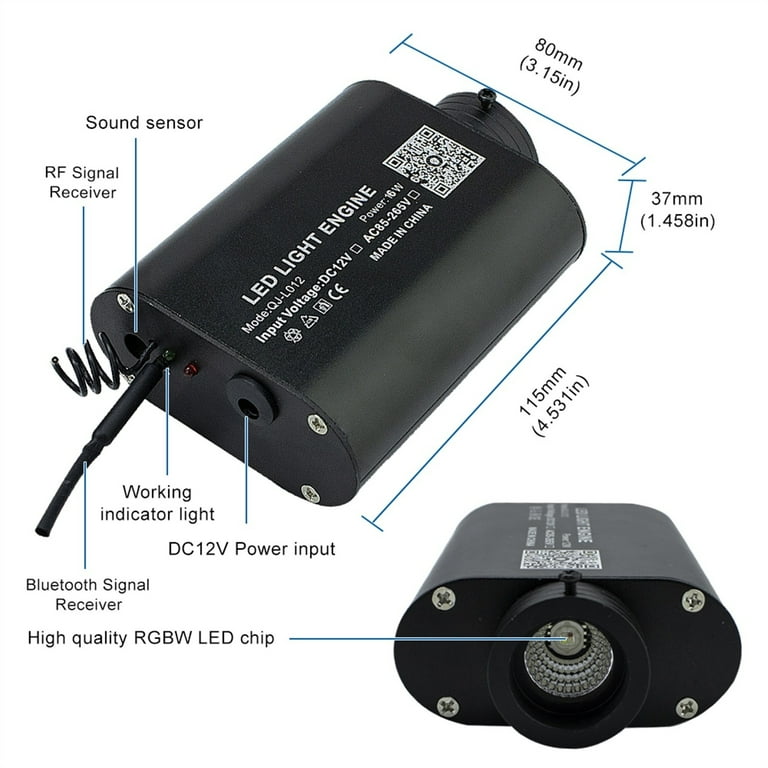 LED Fiber Optic Star Ceiling Light Kit Mixed 335*(0.75+1.0+1.5mm)*3M/4M &  16W RGBW Optic Fiber Light Engine Smartpp Controller ,Safe to Use -  Walmart.com