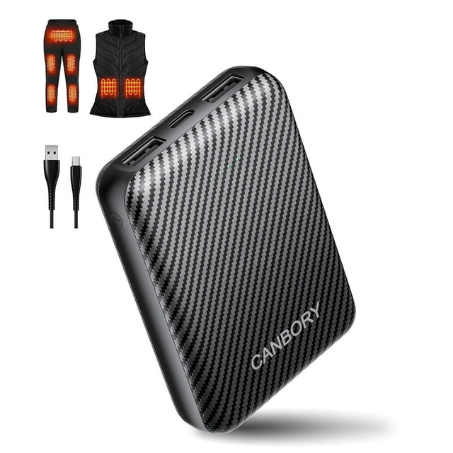 Paquete de baterías Heated Vest, batería externa USB-C de 12000 mAh, 5 V, 2 A/3 A