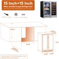 thumbnail image 6 of Ca'Lefort Wine and Beverage Refrigerator, 15" Wine Cooler and 15" Beverage Fridge Side-by-Side, Holds 33 Bottles and 100 Cans for Halloween Gifts, 6 of 6