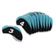 thumbnail image 4 of 10 unidades/paquete de cubiertas de , etiquetas de números grandes de neopreno, estuche suave y grueso para palos de Golf Negro + azul claro kusrkot Cubiertas de la cabeza del club de golf, 4 of 8
