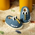 thumbnail image 7 of XIMIN Toddler Fuzzy Cute Animal Dinosaur Slippers Cute Soft Fleece Sherpa Cartoon Non Slip Indoor House Bedroom Shoes Kids Fall Winter Warm Slipper, 7 of 7
