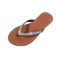 thumbnail image 2 of Fankiway Women's Rhinestone Flip Flops Flat Non-Slip Comfortable Beach Sandals Sparkly Summer Silver 6, 2 of 9
