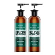 FLOWHYET Men’s Sport Body Wash, Castile Soap Liquid, Cedar Amber Scent, Made with Olive, Coconut & Jojoba Oils, 16 fl oz, Pack of 2