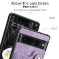 thumbnail image 3 of Jiahe Cover for Google Pixel 6 Pro, Luxury Wallet Case with Credit Card Slots,Flip Leather with Wrist Strap Shockproof Magnetic Ring Stand with RFEID Blocking Case Cover, Purple, 3 of 10