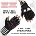 thumbnail image 2 of Weight Lifting Gloves for Women Gym Workout with Wrist Support,Padded Half Finger Gloves for Fitness Exercise, 2 of 7