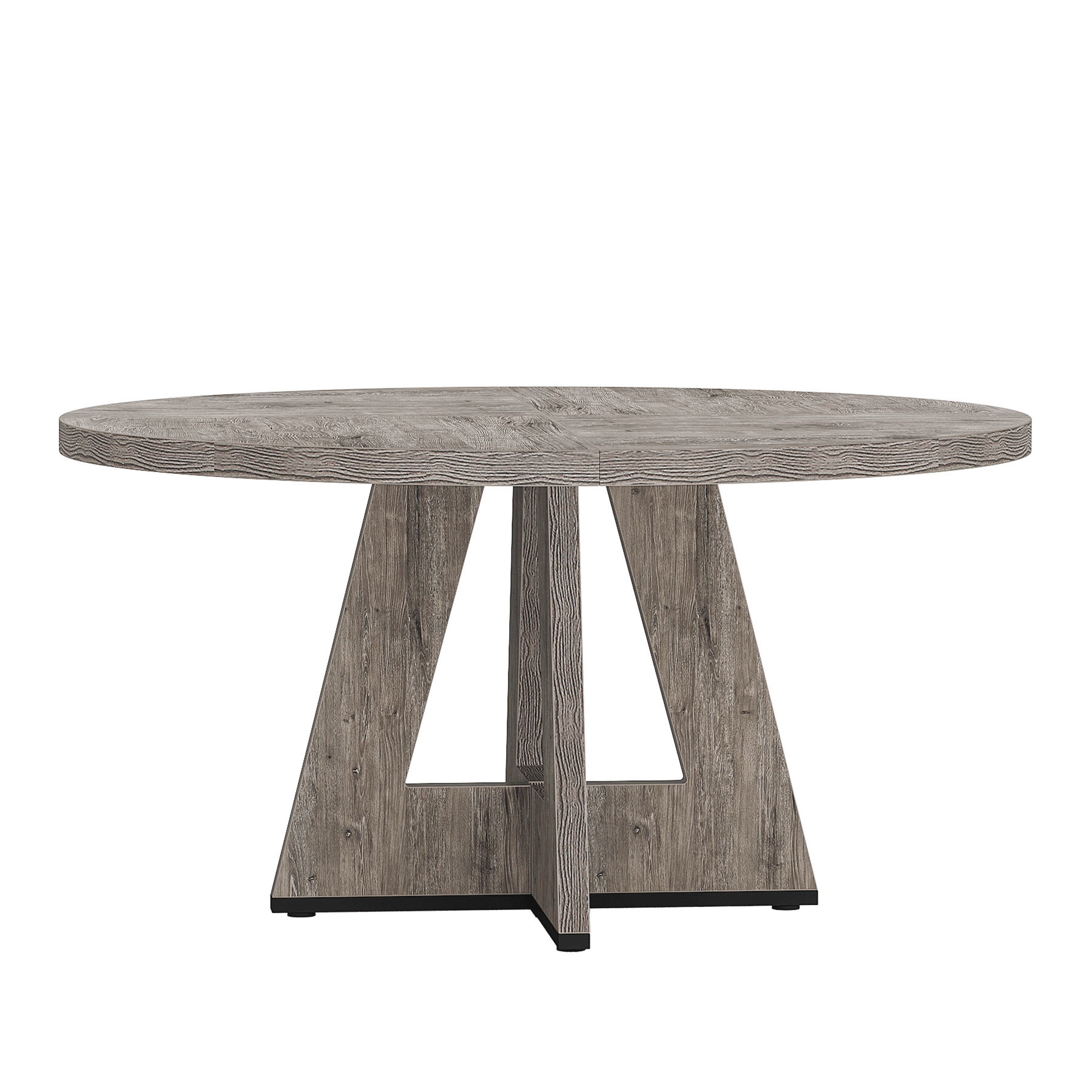 MAYEERTY 47 Inch Farmhouse Round Dining Table, Wooden Kitchen Dinner Table for 4 People with Sturdy Metal Frame