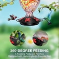 thumbnail image 3 of Comedero para Pájaros con 5 Perchas Comederos para Pájaros de Vidrio Soplado A Mano para Colgar Al Aire Libre 30 Fuild Oz,C, 3 of 8