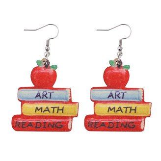 Math Teacher Earrings For Women - Beaded & Rhinestone Drop Dangle Earrings, Teacher Appreciation Gift