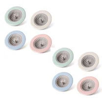 8Pack Silicone Kitchen Sink Drain Strainer Anti-Clog Drain Stopper 4.5" Diameter