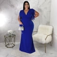thumbnail image 3 of AURA Women Plus Size V Neck Bodycon Maxi Dress Sleeveless Elegant Party Dress, 3 of 7