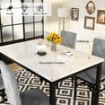 thumbnail image 6 of AWQM Kitchen Dining Set for 4 with Marble Dining Chairs and 4 Plush Upholstered Chairs for Apartments, Kitchens, Dining Rooms, Breakfast Corners and Small Spaces, 6 of 8
