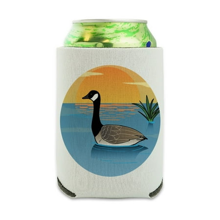 

Canadian Goose Geese Swimming Canada Can Cooler - Drink Sleeve Hugger Collapsible Insulator - Beverage Insulated Holder