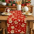 thumbnail image 5 of Christmas Table Runner Gingerbread Candy Christmas Table Decorations for Home Dinner Kitchen Red Snowflake Stockings Dresser Runners Seasonal Winter Xmas Holiday Party Decor 48 Inches, 5 of 8