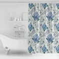 thumbnail image 2 of Blue Purple Shower Curtain, 72" x 72", Hydrangea Floral Fruit Eucalyptus Leaves Farm Waterproof Bathroom Curtain Washable Shower Curtain Set with 12 Hooks, 2 of 6