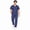 True Navy Blue, variant on M&M SCRUBS Men's Classic V-Neck Scrub Set, Top and Cargo Pants (Black, S)