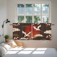 thumbnail image 3 of Japanese Style Tier Curtains 24 Inch Length, Modern Cranes Cherry Flower Wave Brown Cafe Short Curtains for Bathroom Over Sink, Small Kitchen Curtain Light Filtering Drapes 2 Panels 27.5"Wx24"L, 3 of 8
