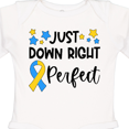 thumbnail image 4 of Inktastic Just Down Right Perfect Down Syndrome Awareness Ribbon Boys or Girls Long Sleeve Baby Bodysuit, 4 of 5