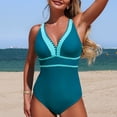 thumbnail image 7 of BOBOGOJP Women One Piece Swimsuit 2026 Tummy Control Sexy Cutout Neon Color Block Bathing Suit Adjustable Swimwear Blue for Size XL, 7 of 7